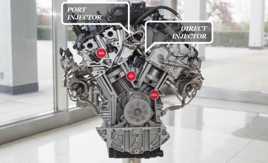 3.5 liter EcoBoost engine edit1 538x329 - چرا برخی موتورها ترکیبی از انژکتور مستقیم و پورت به کار می‌برند؟