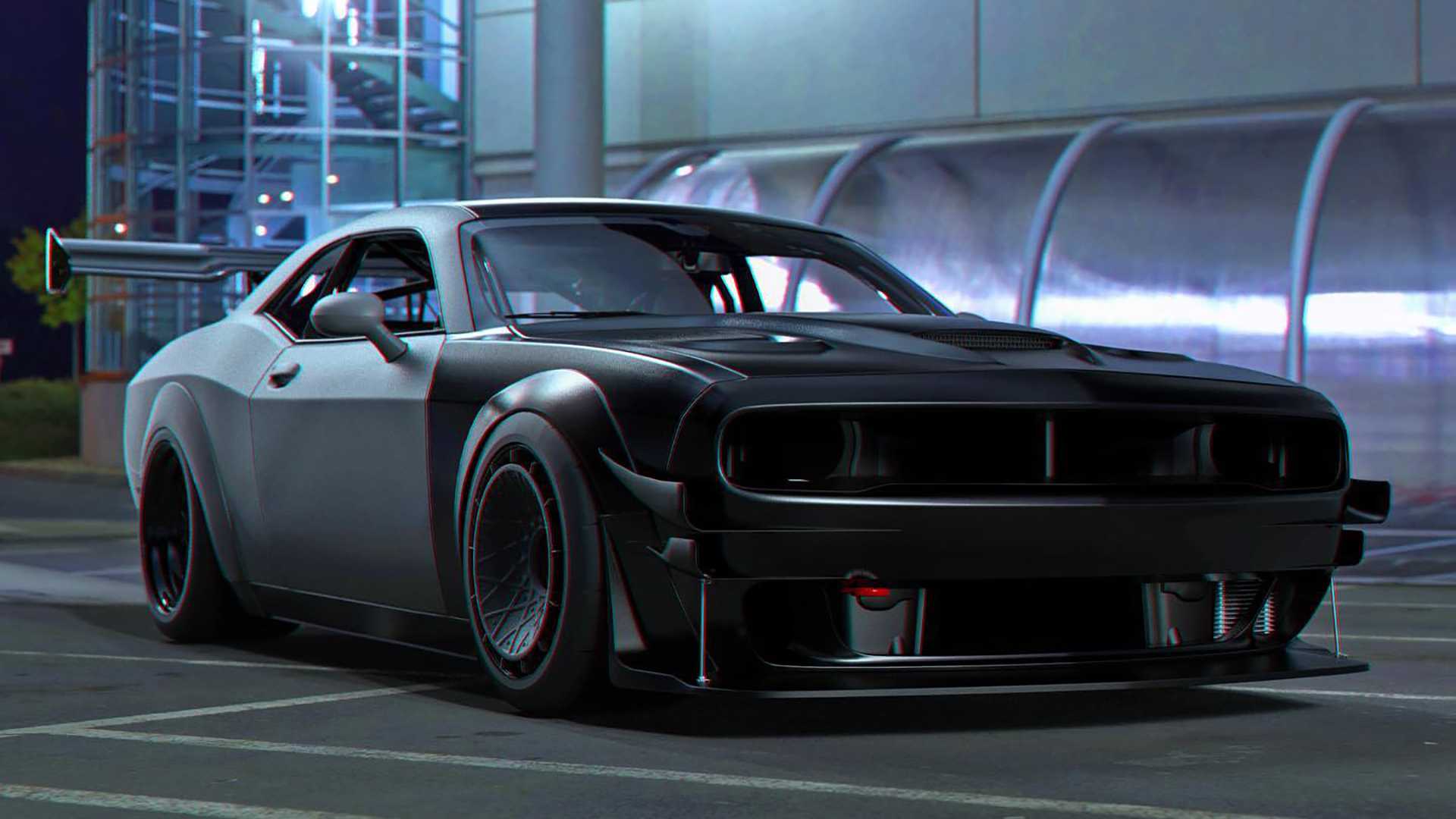 dodge challenger hellcat track car rendering 2 - دوج چلنجر SRT هلکت با طراحی جدیدتر